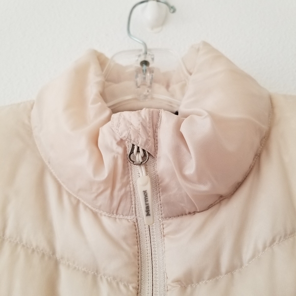 🌸 Marmot Off-White Ivory Pearl 800 Down Fill Vest Jacket Coat Size Medium M - Picture 3 of 15